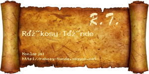 Rákosy Tünde névjegykártya