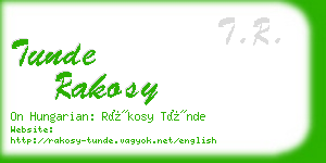 tunde rakosy business card